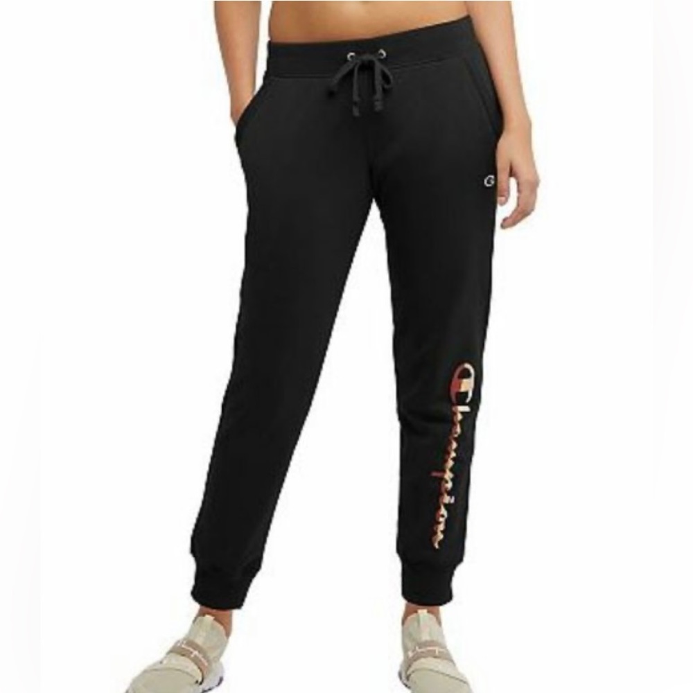 Champion, authentic‎ athletic wear joggers women’s size medium black color